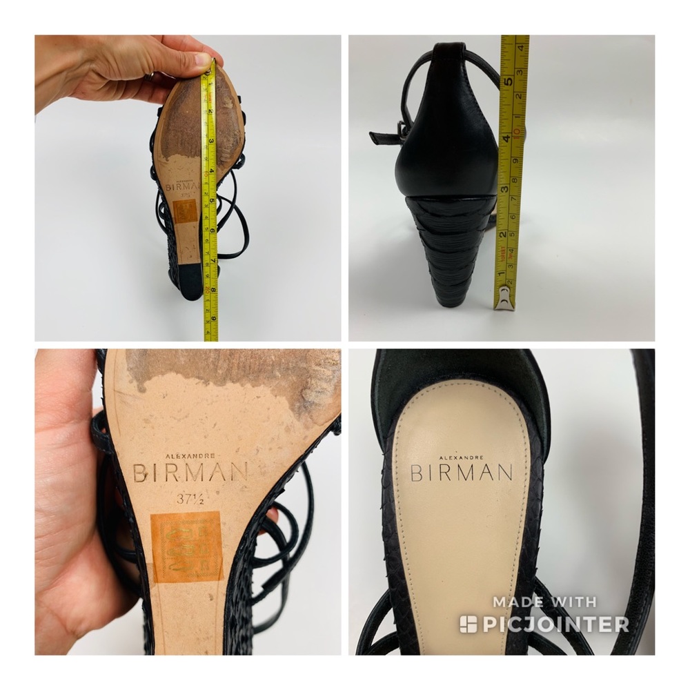 Alexandre Birman Mallica Black Python Leather Wed… - image 7